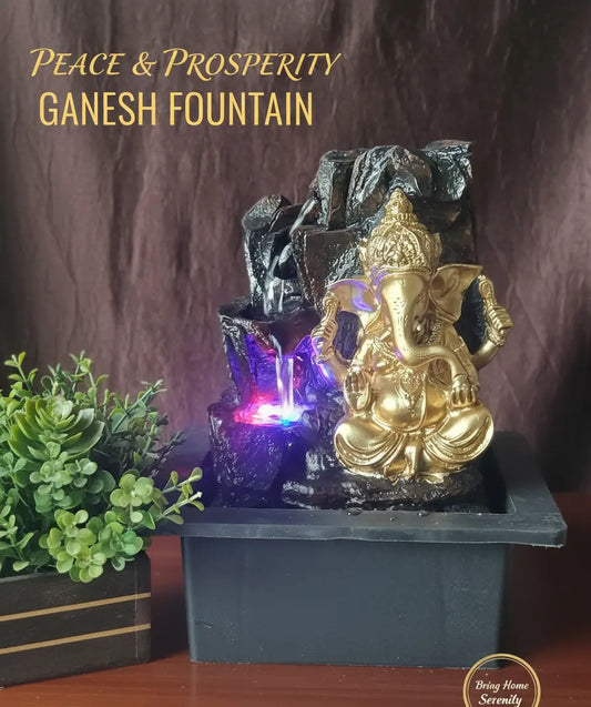 Ganesh water fountain Decorative Showpiece for home and office.